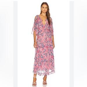 Cleobella Elena Ankle Dress in Lotus Print Size Small